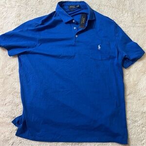 Vintage Polo Ralph Lauren Mens Royal Blue Classic Fit Polo Shirt Sz XL New!